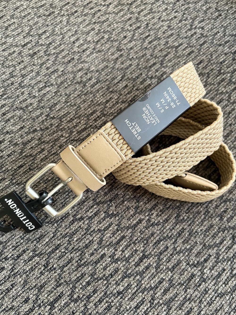 NWT Cotton On Hampton Plait Stretch Belt in Stone Women’s Small/Medium